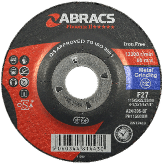 ABRACS 'Phoenix II' Depressed Centre Metal Grinding Discs