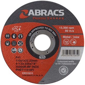 ABRACS 'Phoenix II' Extra Thin Flat Cutting Disc INOX