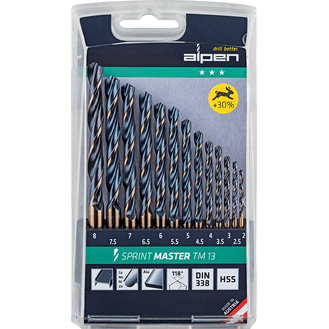 ALPEN 'Sprint Master' HSS Jobber Drill Set - Metric Sizes