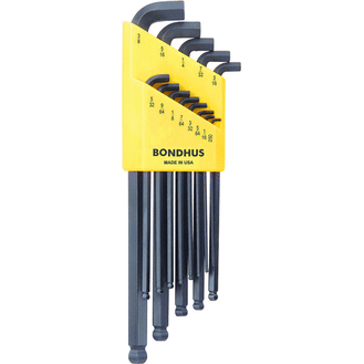 BONDHUS Stubby Ball Hex Key Wrench Set - Imperial