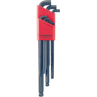 BONDHUS Stubby Ball Hex Key Wrench Set - Metric