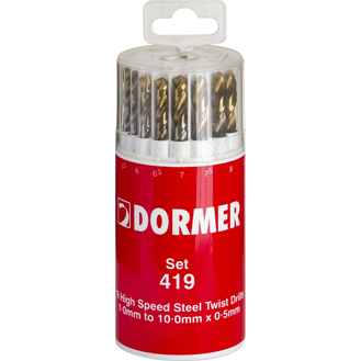 DORMER 'A002' HSS Jobber Twist Drill Set - Metric Set No. '419'