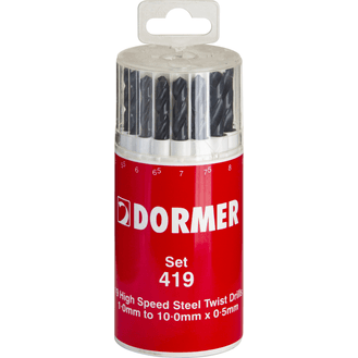 DORMER 'A100' HSS Jobber Twist Drill Set - Metric Set No. '419'