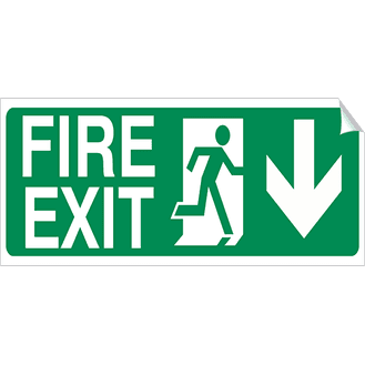 Down Arrow - Fire Exit - 450 x 150 mm