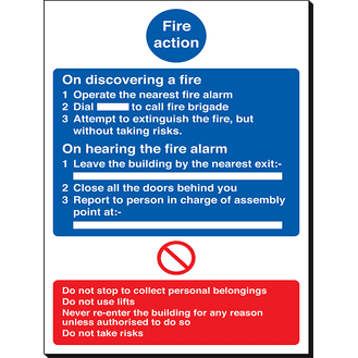 Fire Action - 240 x 360 mm