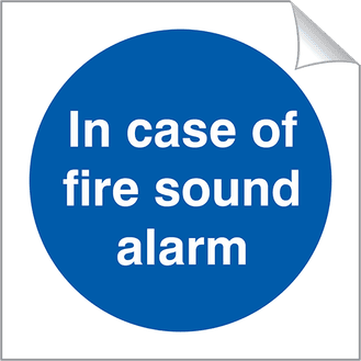 In Case Of Fire Sound Alarm - 120 x 120 mm