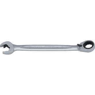 KS TOOLS 'DUO GEARplus<sup>&amp;reg;</sup>' Reversible Ratchet Ring/Open-End Combi Spanners with Open Jaw Ratchet Function