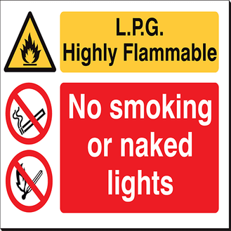 L.P.G. Highly Flammable - 480 x 350 mm