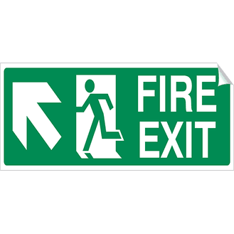 Left Corner Arrow - Fire Exit - 450 x 150 mm