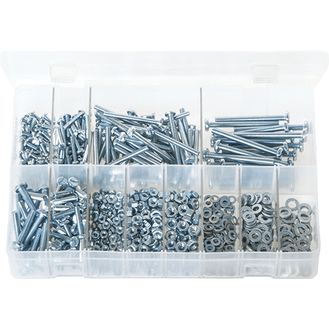 Machine Screws with Nuts &amp; Washers, Pan Head, Slotted - Metric