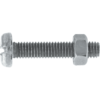 Machine Screws with Nuts, Pan Head, Slotted - Metric