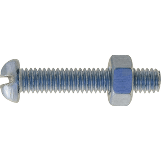 Machine Screws with Nuts, Round Head, Slotted - BA