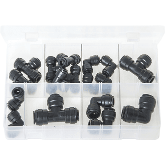 Quick-Fit Couplings - Elbows + Tees, Metric