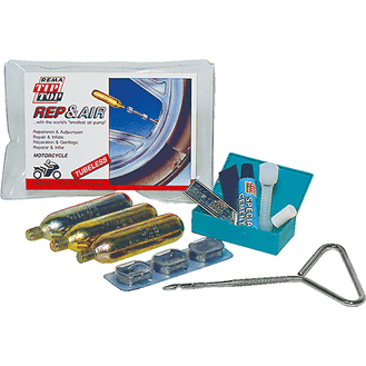 REMA TIP TOP Motorcycle Tyre Repair &amp; Inflate Kit - 'Rep &amp; Air' Tubeless