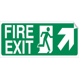 Right Corner Arrow - Fire Exit - 450 x 150 mm