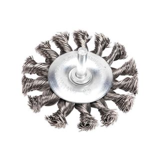 Sealey TKFBS75 Twist Knot Wire Flat Brush 75mm with 6mm Shaft