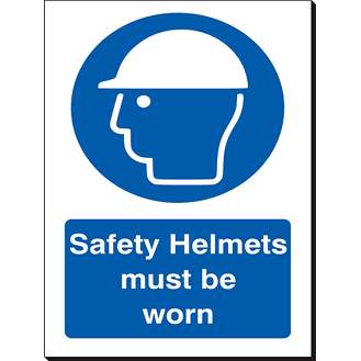 Safety Helmets Must Be Worn - 240 x 360 mm