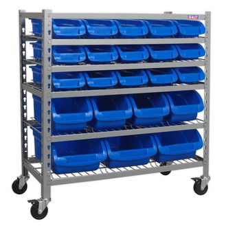 Sealey TPS22 Mobile Bin Storage System 22 Bins