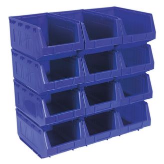 Sealey TPS412B Plastic Storage Bin 210 x 355 x 165mm - Blue Pack of 12