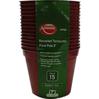 Ambassador AFPR3 Terracotta Plant Pots 15 Pk