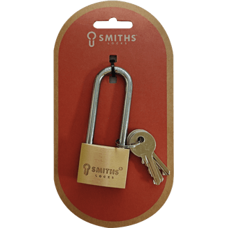 SMITHS SMT364 Brass Padlock Long Shackle