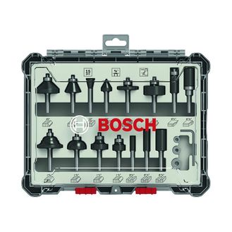 Bosch Powertool Accessories PRO Router Bit Mixed Set, 15 Piece