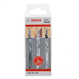 Bosch Powertool Accessories Wood Jigsaw Blade Set, 15 Piece