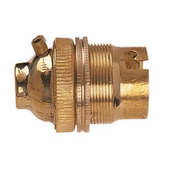Dencon BC Brass 1/2in Unswitched Lamp Holder