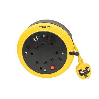 STANLEY® Electrical Cable Reel 240V 13A 4-Socket + 2 USB 5m