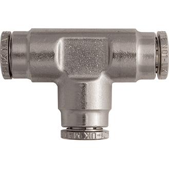 Brass Push-Fit Tube Couplings - Equal Tee, Metric