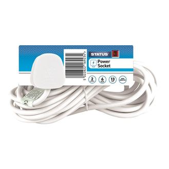STATUS® Extension Lead 240V 2-Gang 13A White 6m