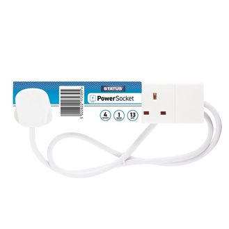 STATUS® Extension Lead 240V 4-Gang 13A White 1m