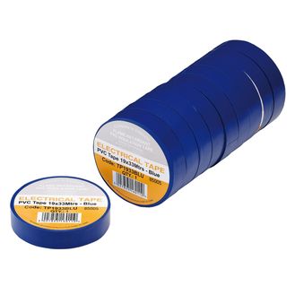 Draper 29497 Blue PVC Electrical Insulation Tape, 19mm x 33m (Pack of 10)