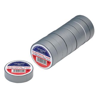 Draper 29527 Grey PVC Electrical Insulation Tape, 19mm x 20m (Pack of 10)