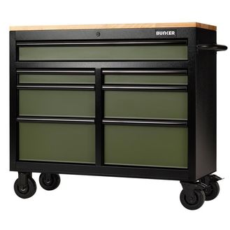 Draper 27209 BUNKER&amp;#174; 7 Drawer Workbench Roller Tool Cabinet, 41", Green
