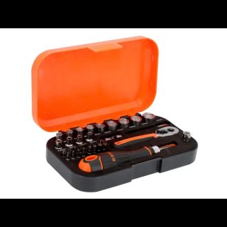Bahco S34MC8H 1/4in Drive Socket &amp; Bit Set, 34 Piece