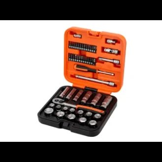Bahco S51MC3H 3/8in Drive Standard and Deep Socket &amp; 1/4in Bit Set, 51 Piece