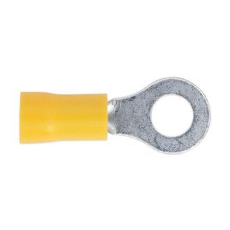 Sealey YT19 Easy-Entry Ring Terminal &amp;#8709;6.4mm (1/4") Yellow Pack of 100
