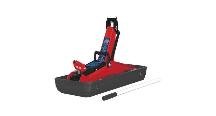 Sealey Trolley Jack 2tonne Short Chassis with Storage Case 1100CXD