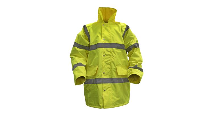 Sealey Hi-Vis Yellow Motorway Jacket with Quilted Lining