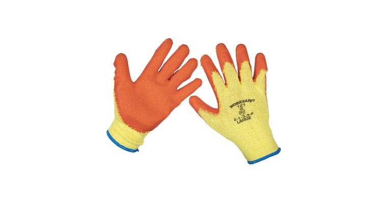 Sealey Super Grip Knitted Gloves Latex Palm (Large) - Pack of 120 Pairs 9121L/B120