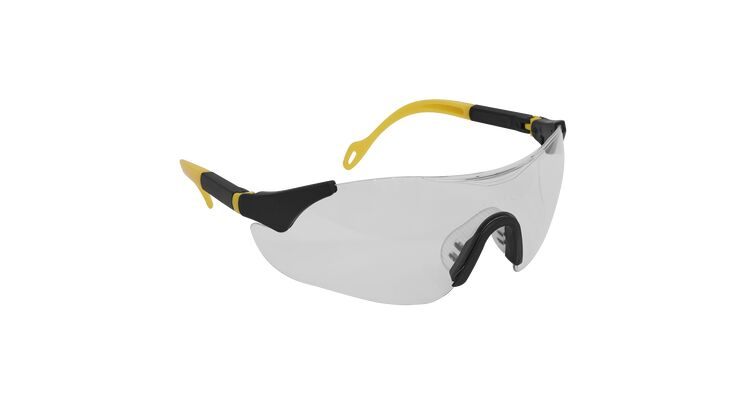 Sealey Sports Style Clear Safety Glasses with Adjustable Arms 9208
