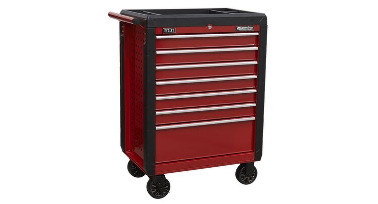 Sealey Rollcab 7 Drawer with Ball Bearing Slides - Red AP3407