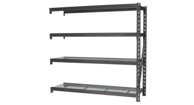 Sealey Heavy-Duty Racking Extension Pack with 4 Mesh Shelves 640kg Capacity Per Level AP6572E