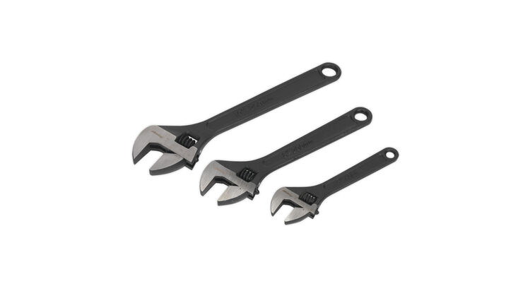 Sealey AK607 Adjustable Wrench Set 3pc Rust Resistant