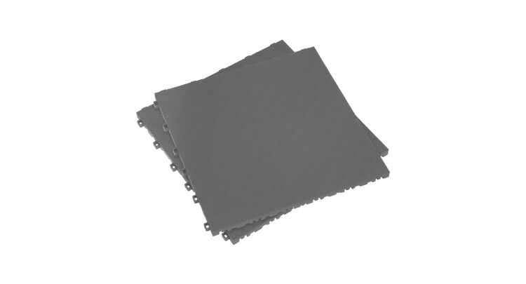 Sealey Polypropylene Floor Tile 400 x 400mm - Grey Treadplate - Pack of 9 FT3G