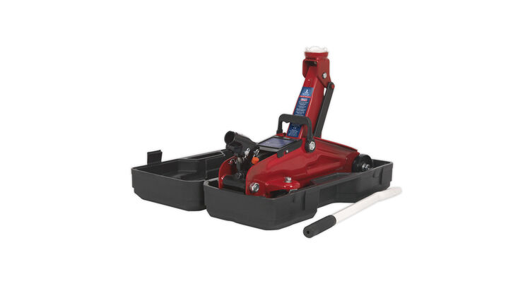 Sealey 1050CXD Trolley Jack 2tonne Short Chassis with Storage Case