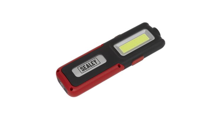 Sealey Rechargeable Inspection Lamp Red 5W COB + 3W LED + Power Bank LED318R