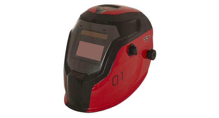 Sealey Auto Darkening Welding Helmet Shade 9-13 - Red PWH1