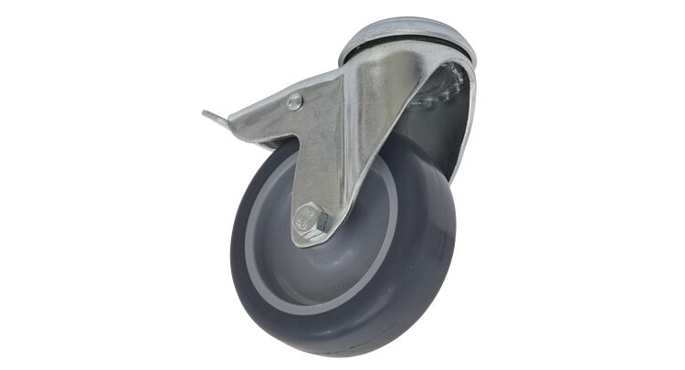 Sealey Castor Wheel Bolt Hole Swivel with Total Lock &Oslash;75mm SCW275SBL